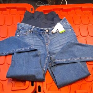 Time and Tru High Rise Blue Maternity Women's Jeans.soft With Pockets